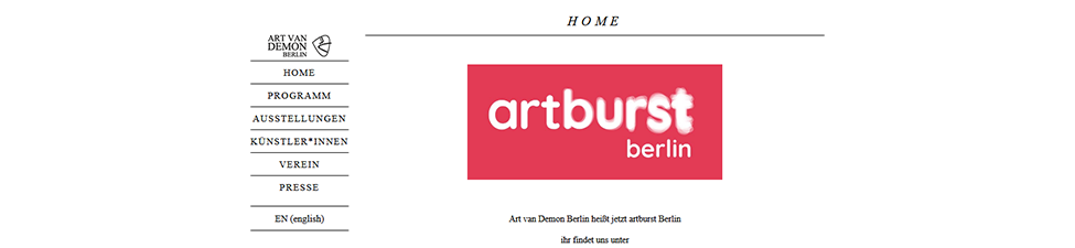 Website Screenshot: Art van Demon Berlin
